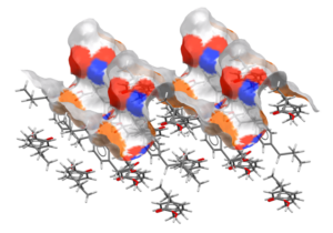 Surface chemistry - the functional groups that contribute to a surface of ibuprofen analyzed in CSD-Particle