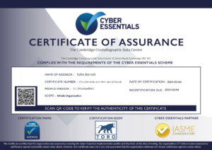 Cyber Essentials certificate for The Cambridge Crystallographic Data Centre CCDC